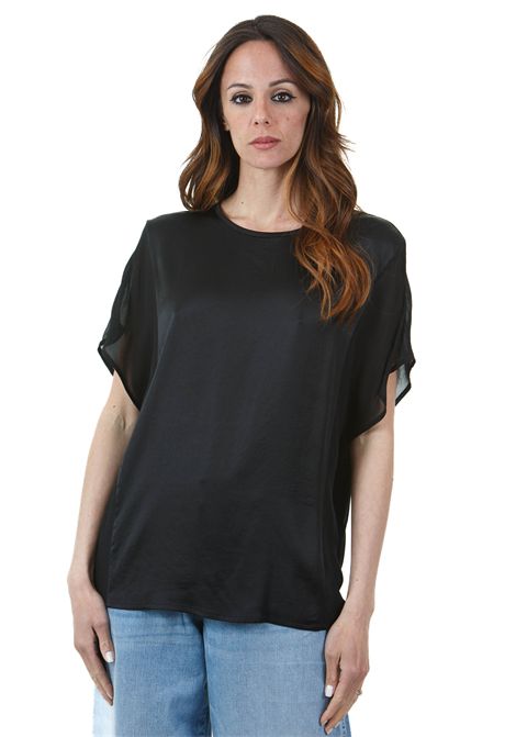 Maglia con maniche a contrasto in georgette MANILA GRACE | Bluse | C037VUMA001